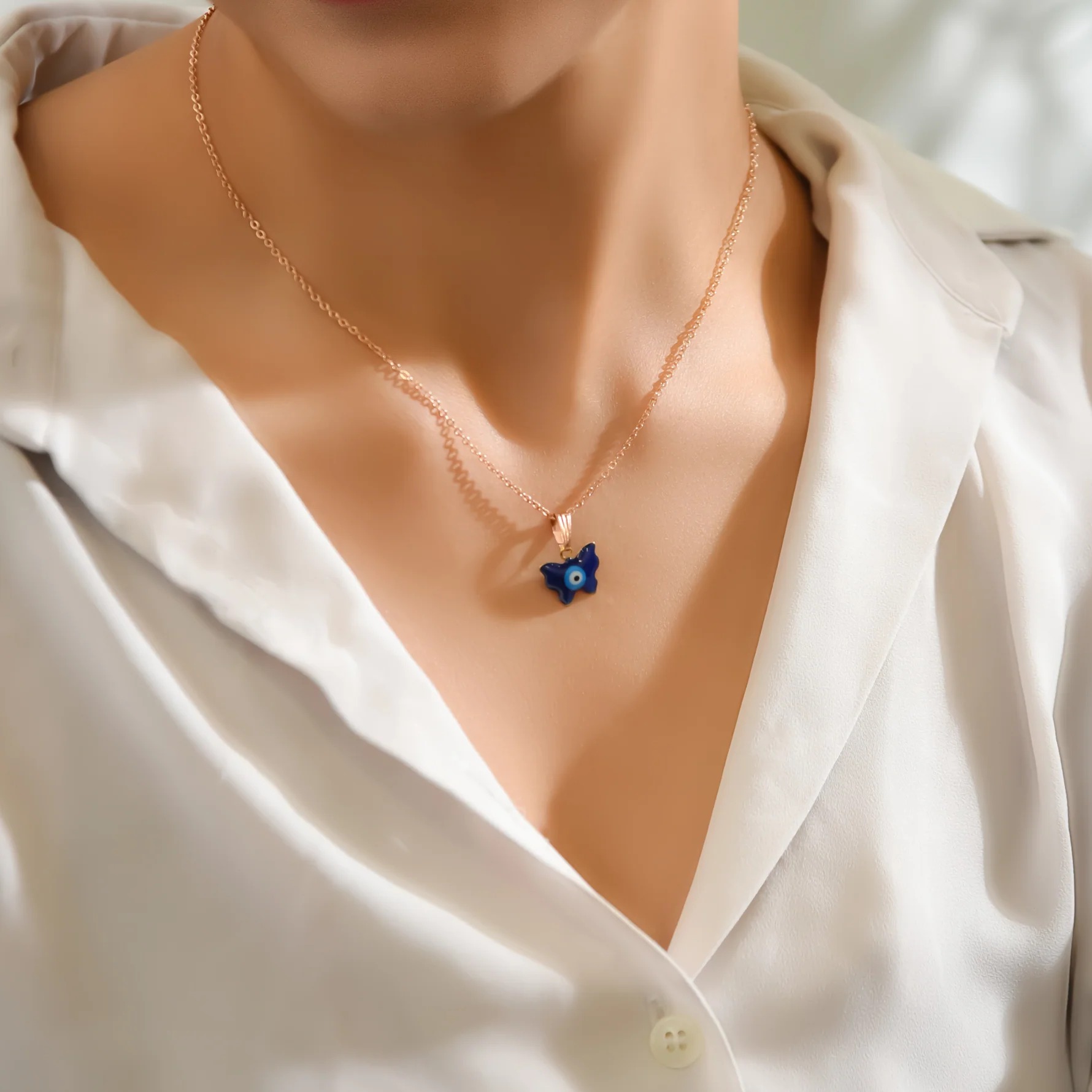 Evil Eye Butterfly Pendant - Image 2