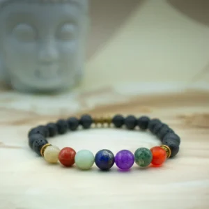 7 Chakra Healing Lava Stone Bracelet