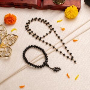 Energized Black Bead Mala & Bracelet Combo