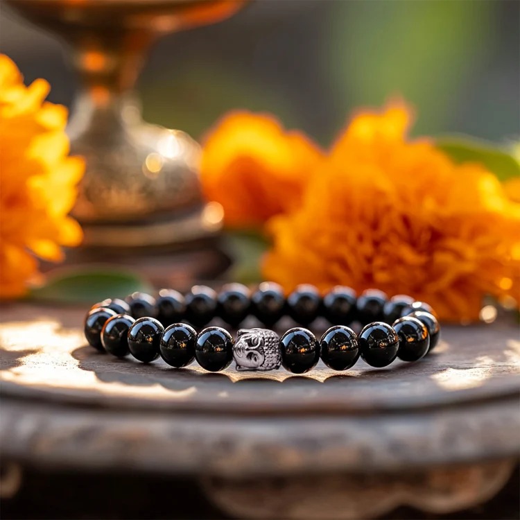 Black Tourmaline Buddha Bracelet