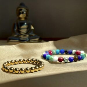 Golden Hematite Bracelet & 7 Chakra Healing Bracelet (Combo)