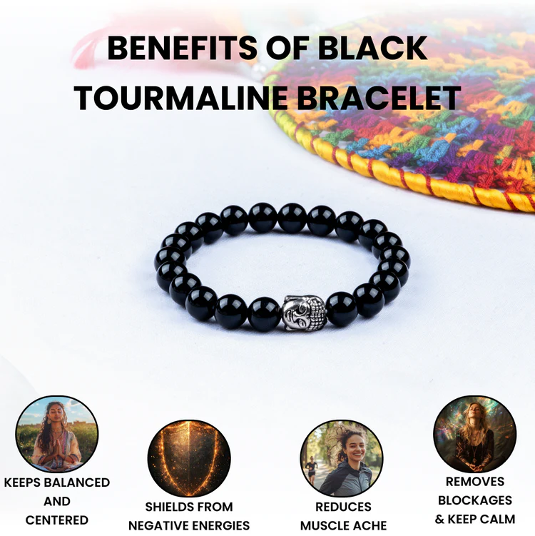 Black Tourmaline Buddha Bracelet - Image 4