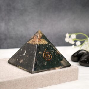 Black Obsidian Resin Pyramid