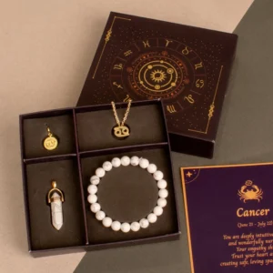 Cancer Zodiac Box with Howlite Crystal Jewellery
